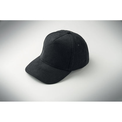 Gorra de pana negra vista lateral derecha