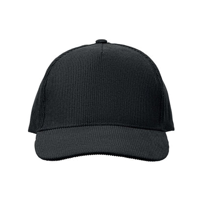 Gorra de pana negra vista frontal centrada
