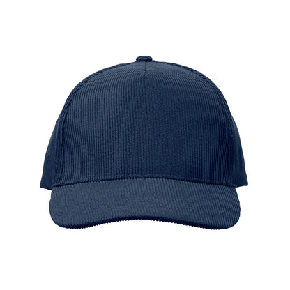 Gorra de pana azul marino vista lateral