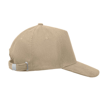 Gorra de pana beige vista superior