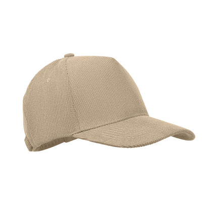 Gorra de pana beige vista lateral