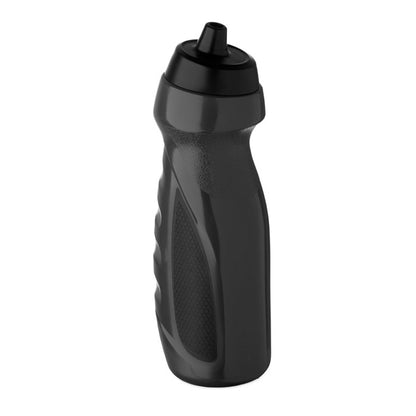 Botella deportiva negra de 700 ml con boquilla y asa