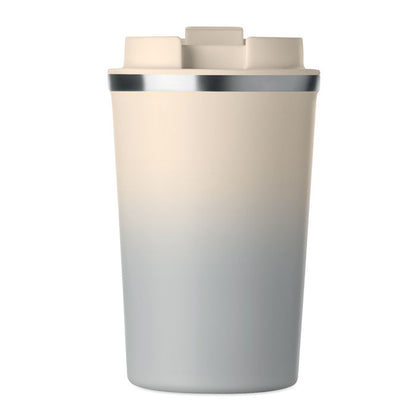 Vaso de acero inoxidable beige vista lateral