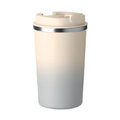 Vaso de doble pared 350 ml color beige vista frontal
