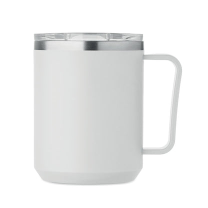 Vaso blanco con tapa transparente