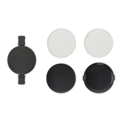 Conjunto de tapas interiores blancas y negras