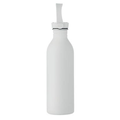 Botella de acero reciclado blanca vista trasera