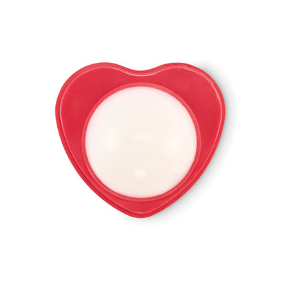 Envase de bálsamo labial corazón rojo vista frontal