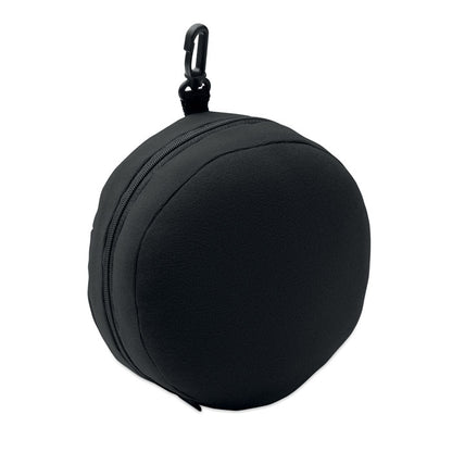 Almohada de viaje cerrada con forma circular color negro