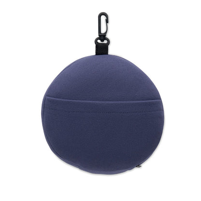 Almohada de viaje azul marino vista trasera cerrada