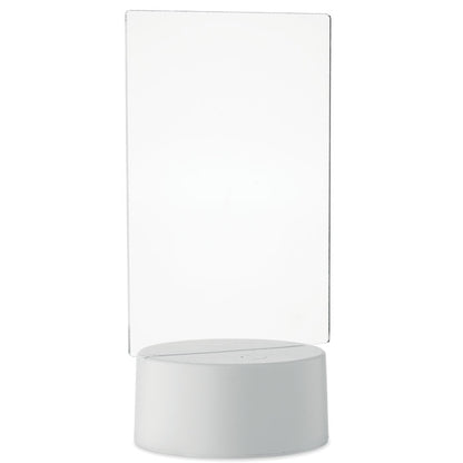 Pizarra LED apagada sobre superficie