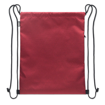 Mochila roja vista frontal sobre fondo blanco