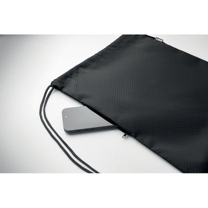 Detalle del tejido de mochila negra