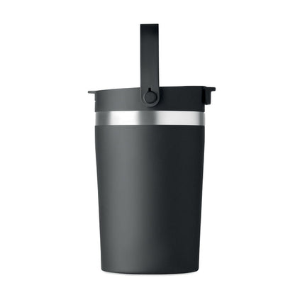 Vaso negro con pajita