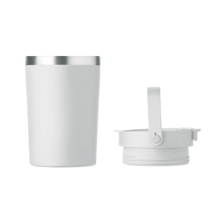 Vaso blanco con tapa desmontada