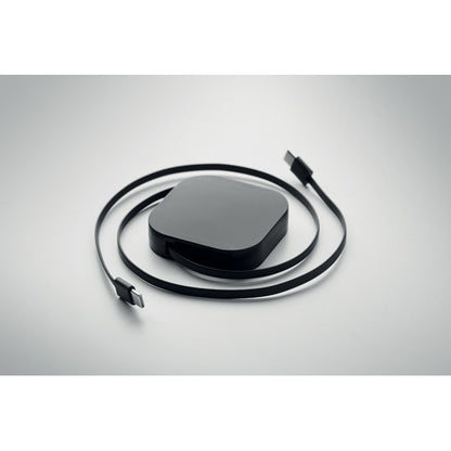 Cable retráctil con carcasa redonda vista frontal