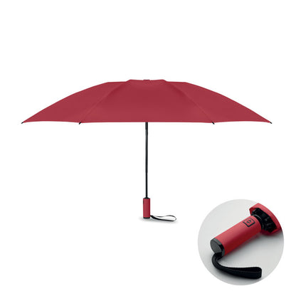 Paraguas plegable rojo abierto vista frontal