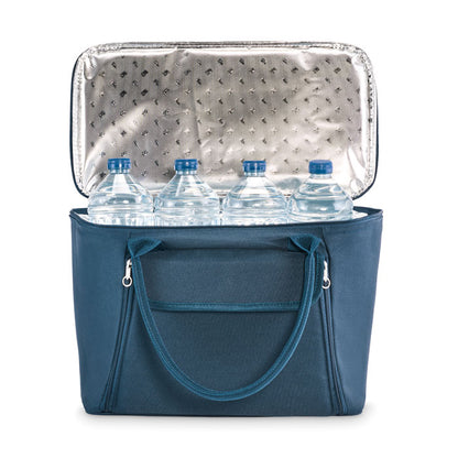 Bolsa de picnic abierta mostrando botellas