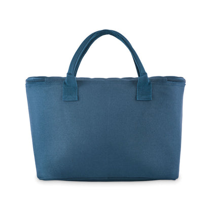 Bolsa de picnic azul cerrada vista frontal