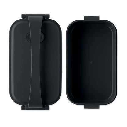 Fiambrera de PP negra abierta vista interior