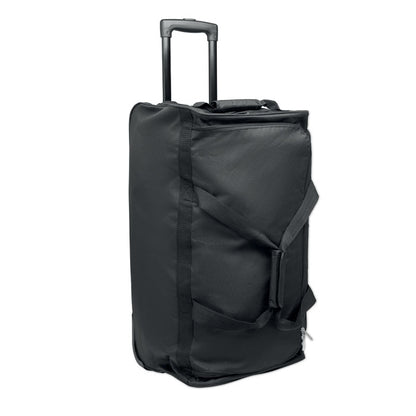 Bolsa trolley negra en posición vertical con asa extensible