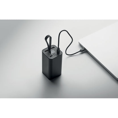 Power bank 20000 mAh vista frontal con colgador