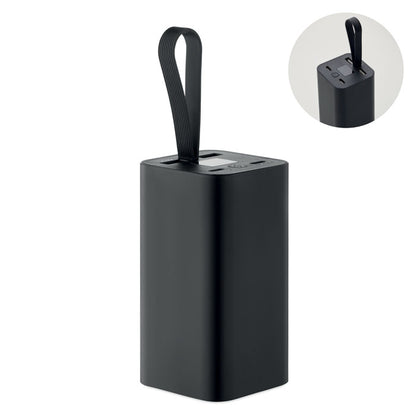 Power bank 20000 mAh de aluminio reciclado con colgador de silicona