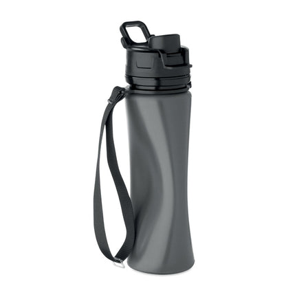 Botella negra vista lateral derecha