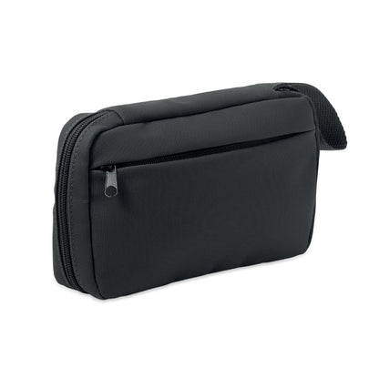 Neceser negro de RPET 600D vista frontal