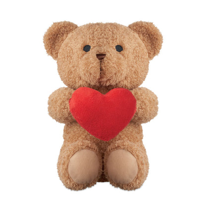 Osito de peluche con corazón rojo tamaño 23 cm vista frontal