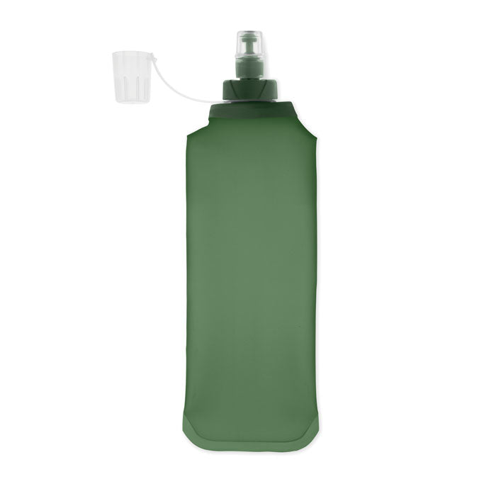 BITER - Botella de agua plegable 500ml en color verde, diseño ligero y portátil.