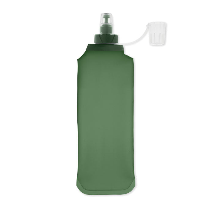 BITER - Botella de agua plegable 500ml en color verde, diseño ligero y portátil.