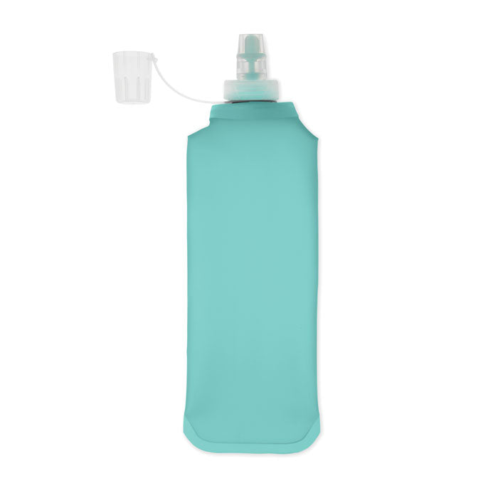 BITER - Botella de agua plegable 500ml en color verde, diseño ligero y portátil para exteriores.