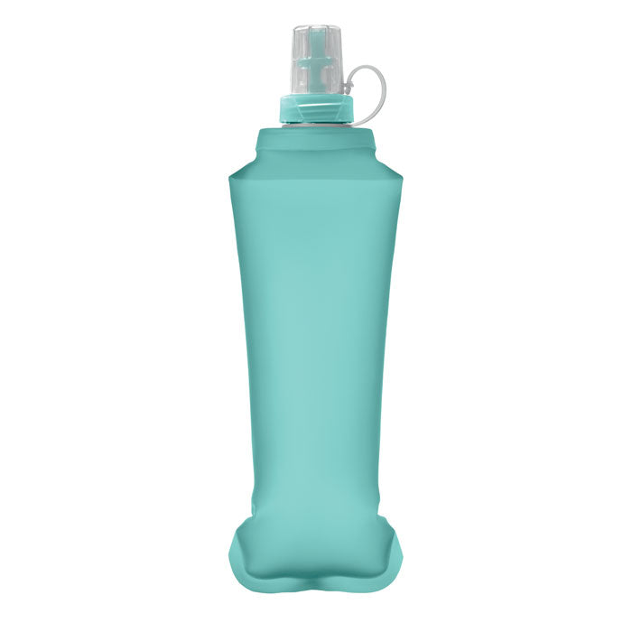 BITER - Botella de agua plegable 500ml en color turquesa, diseño ligero y portátil, ideal para exteriores.