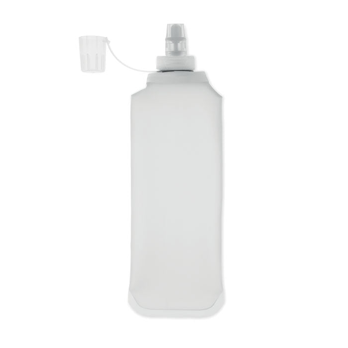 BITER - Botella de agua plegable 500ml en color blanco con válvula de mordida, diseño ligero y portátil.