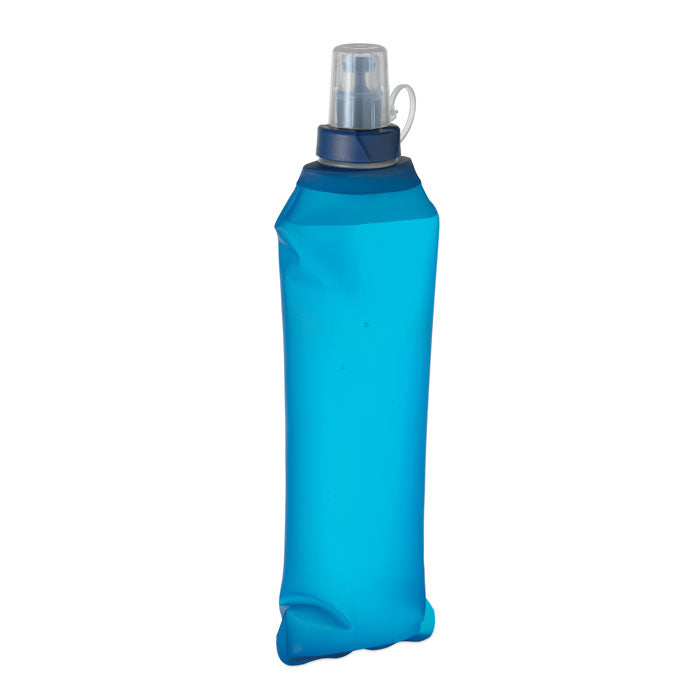 BITER - Botella de agua plegable 500ml de TPU en color azul con válvula de mordida.