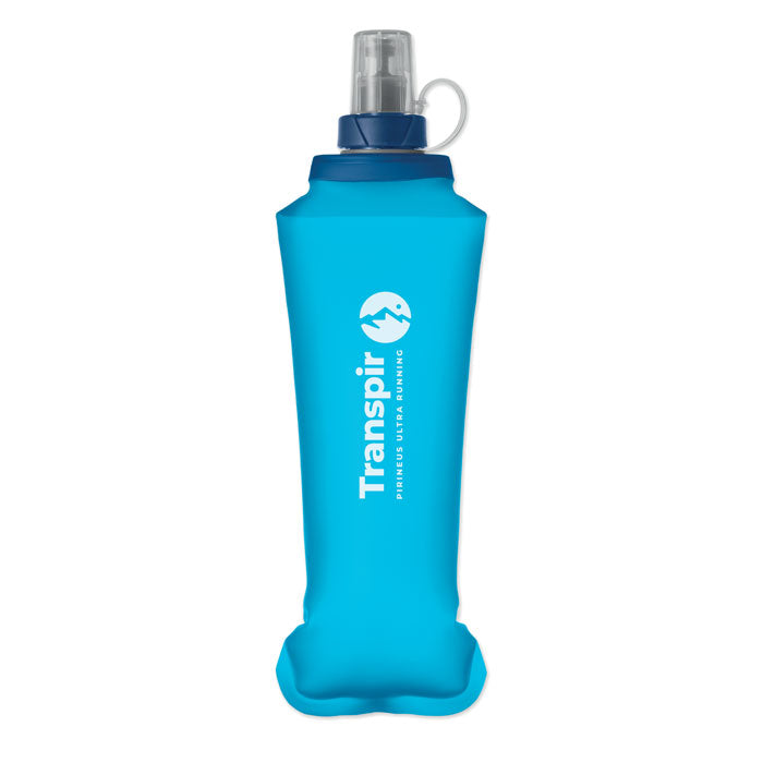 BITER - Botella de agua plegable 500ml en color azul, ideal para actividades al aire libre y fácil de transportar.