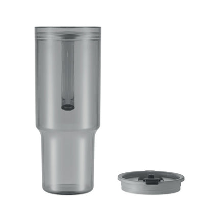 Vaso RPET gris 1200 ml con asa, vista lateral