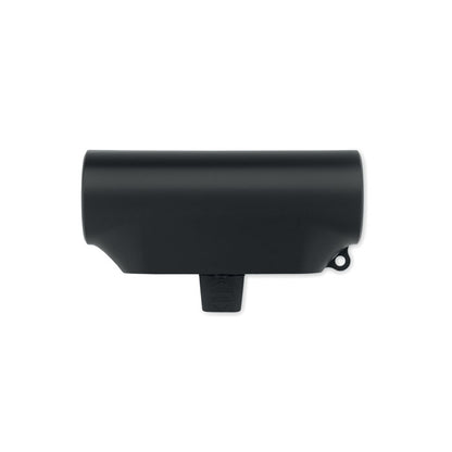Power bank negro con soporte para móvil desplegado