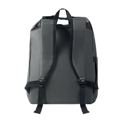 Mochila roll top gris vista frontal cerrada