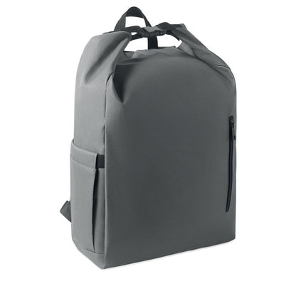 Mochila roll top gris vista frontal