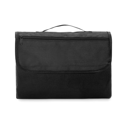 Manta de picnic plegable negra vista frontal