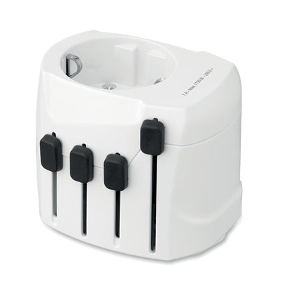 Adaptador universal SKROSS PRO blanco con conexiones desplegables