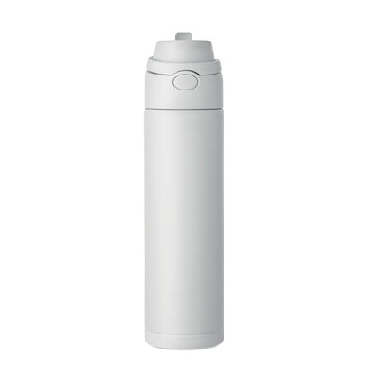 Botella gris de acero inoxidable vista trasera
