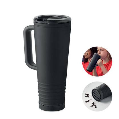 Vaso térmico de 700 ml con asa y bocina integrada color negro