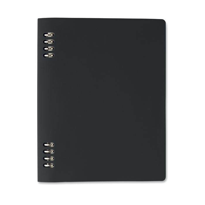 Portada del SPIRABLE - Cuaderno A5 recargable de PU en color negro con diseño de espiral.