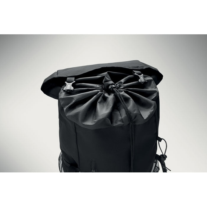 Mochila SIENA - Mochila RPET 15L de poliéster con cordón, color negro.