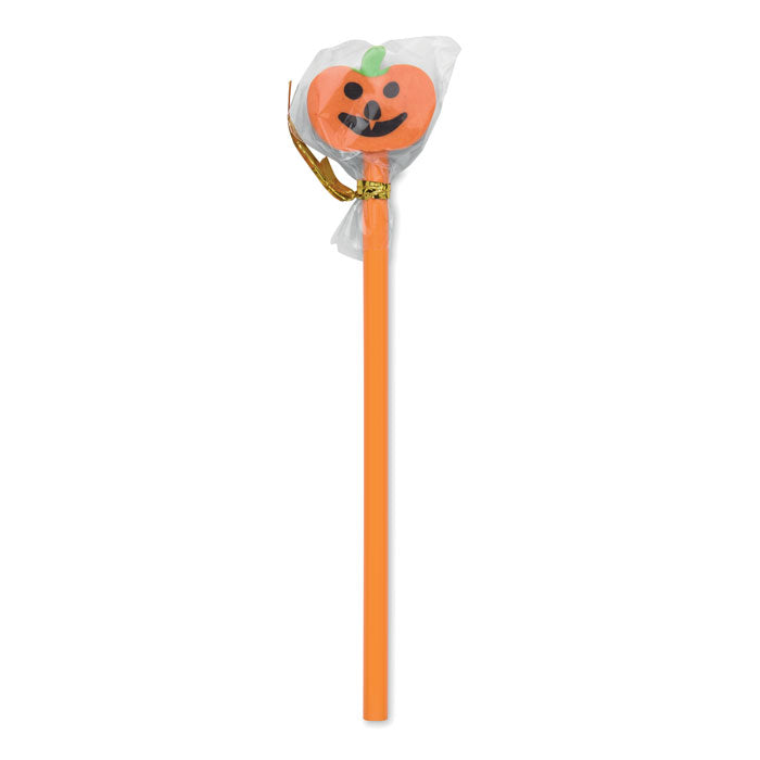 WEENPEN - Lápiz de Halloween con goma en forma de calabaza con papel celofán.