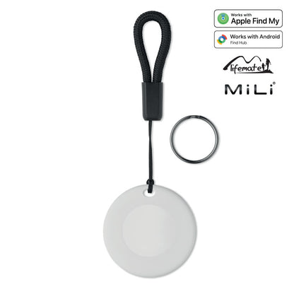 Localizador MiLi blanco compatible con Apple Find My y Google Find Hub