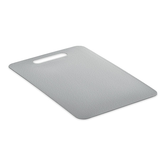 PLATI + - Tabla de cortar de acero M en color gris, superficie lisa, diseño mediano ideal para cocinar.
